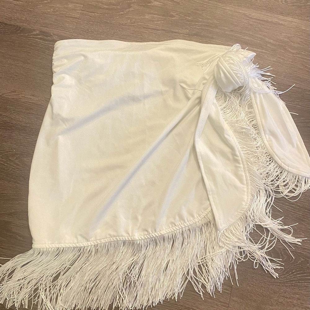 Elegant White Cover Up Skirt